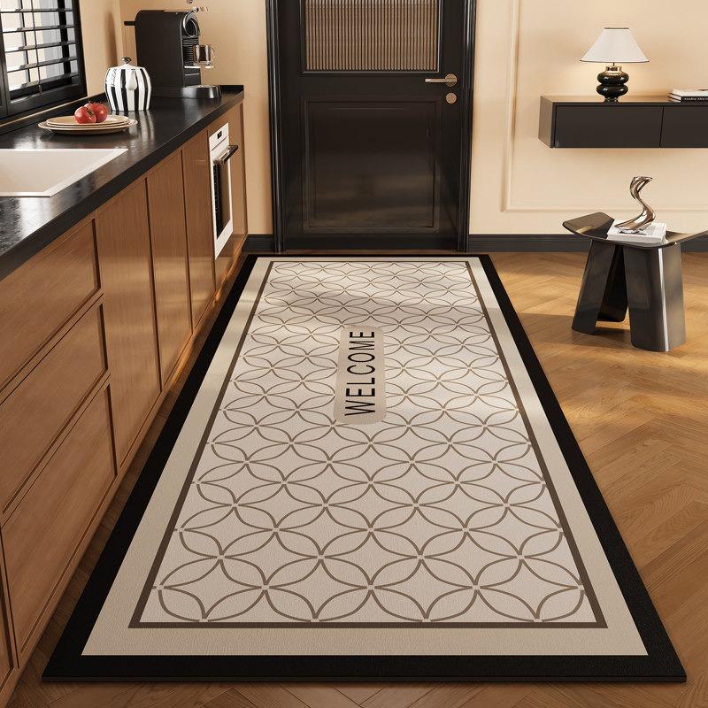 Carpet for Kitchen Floor Mat Pvc Leather Waterproof Non-slip Long Rug Oil-proof Foot Mats Modern High-end Home Decoration Rugs