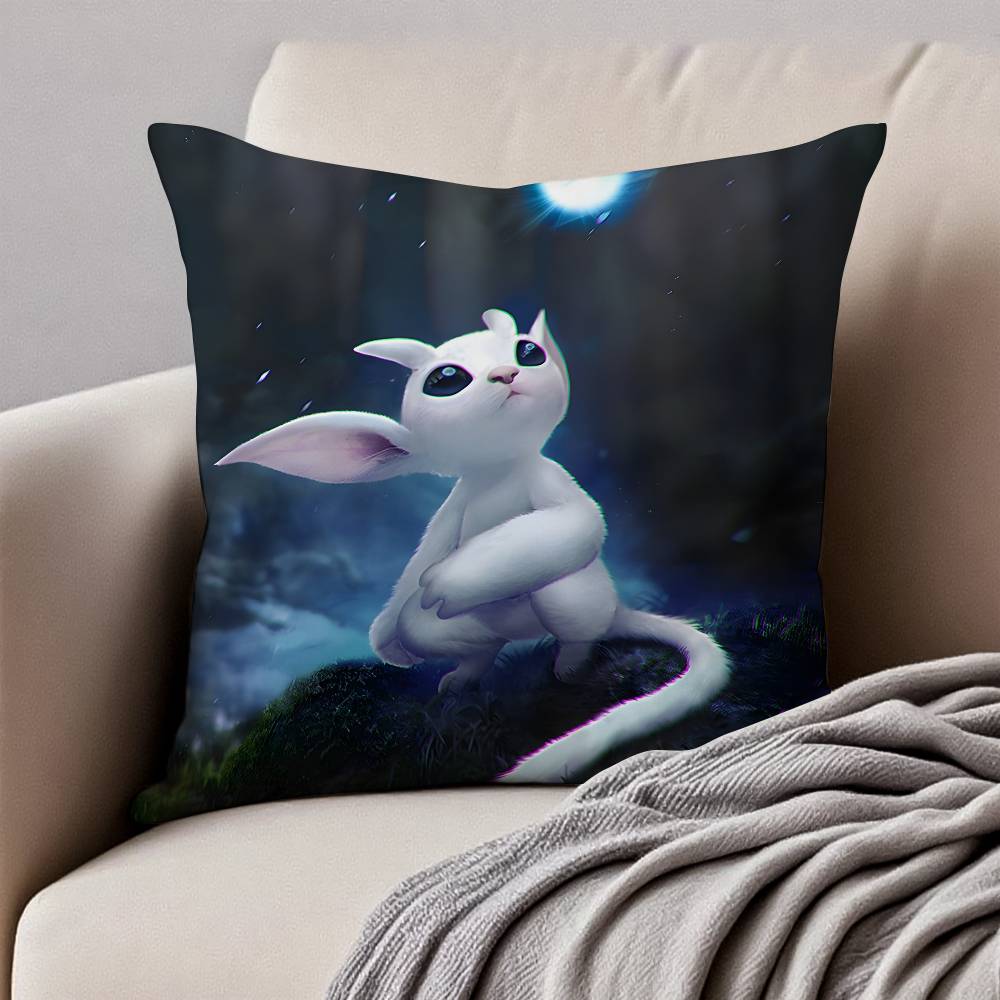 Spiel O-Ori Und Der B-Blinde Wald Kissenbezug Milbenschutz Kissenbezug Verdeckter Reißverschluss Seidig Plüsch Sofa