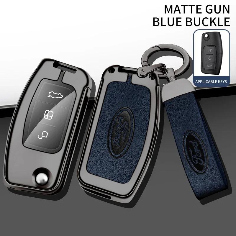 

Car Sticker 2025 Hot For Ford Focus 2 3 Ecosport C-Max S-Max Ka Mondeo Kuga Galaxy Fiesta Zinc Alloy Car Remote Flip Key Case Co
