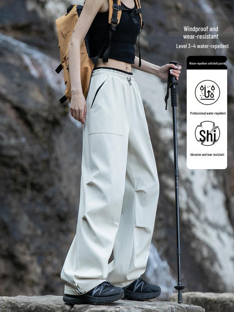 Women's Military Green Waterproof Cargo Pants - Quick-Dry, Casual, Outdoor Sports, Small Size