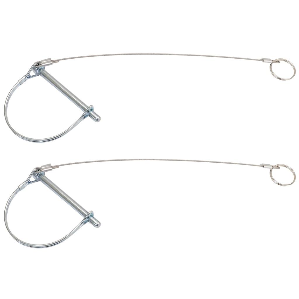 Hordion 2 Pcs Trailer Coupler Pin with Quick-Release Ring, 1/4" x 3.2" | Trailer Hitch Locking Pin for Farm Lawn Garden Wagons Towing