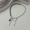 CCB Beads Glitter Pendant Bracelet Sliver Color Choker Necklace Elegant Gothic Style Rings  Jewelry