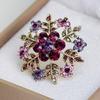 Mode Schneeflocke Frauen Kreis Floral Weihnachten Brosche Pin Schmuck