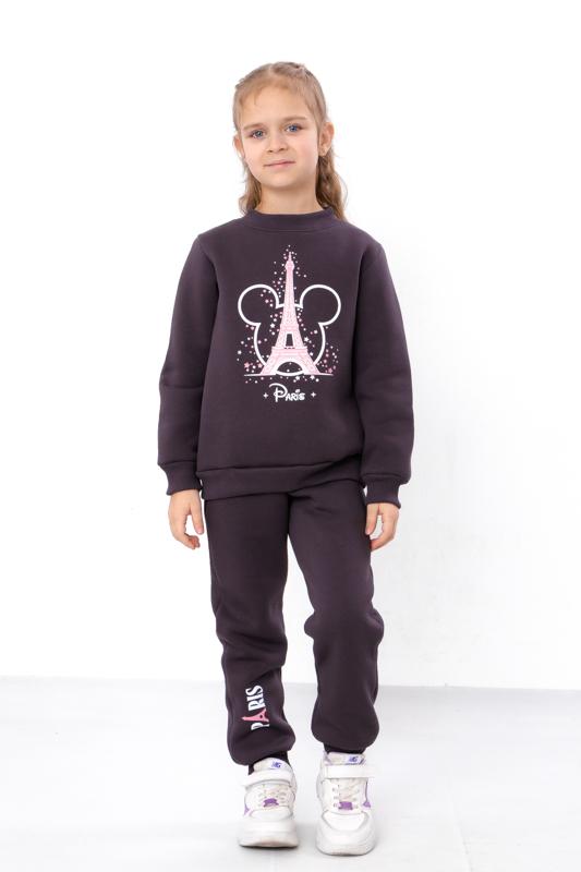 Set – Meisjes Paris Print Warm Sweatshirt & Broek, Comfortabele Pasvorm, Winter 6063-025-33-5-1 HC