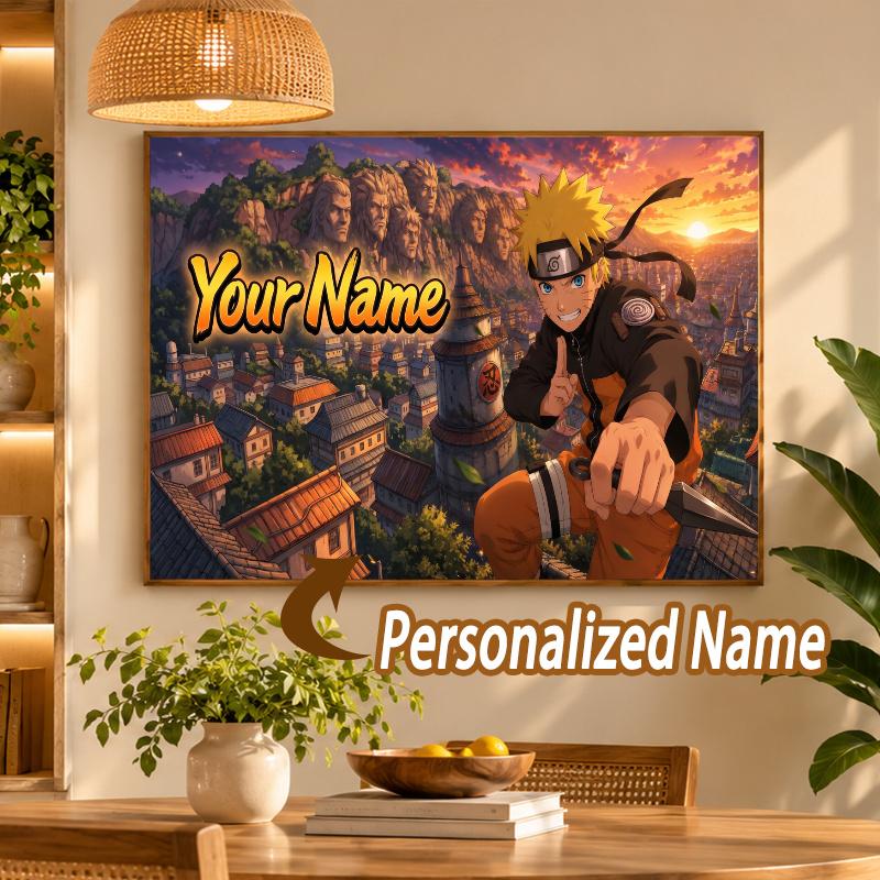 Naruto Uzumaki Custom Name Diamond Painting Personalized 5D Full Drill DIY Diamond Art Home Decor