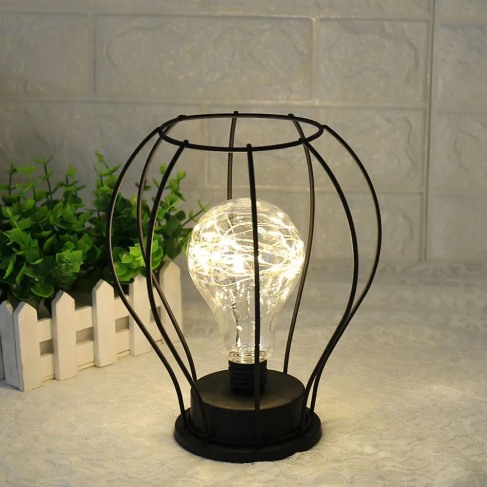 Stolní lampa v kreativním retro stylu Lucerna z měděného drátu Trychtýř Diamantové modelování Noční lampa Domácí stolní dekorace Maison
