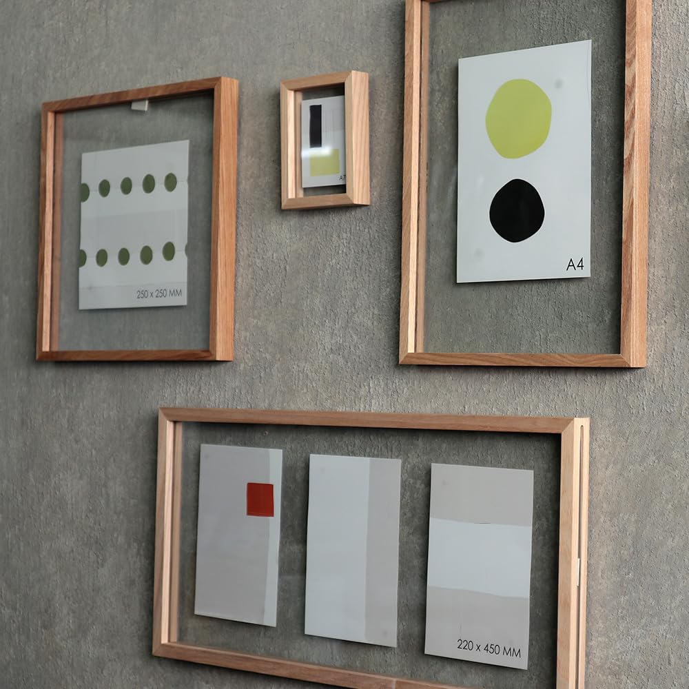 CAN-04 Horizontal Photo Frame, Holds 3 Postcards, Glass Floating Frame, NS Magnet #57923