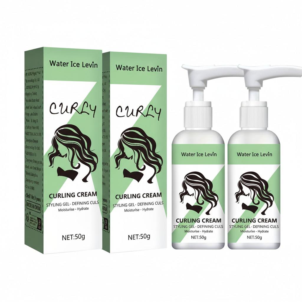 Water Ice Levin Crema Definente Anti-Crespo 200ml - Crema Styling Idratante per Capelli Ricci, per Ricci Definiti e Rimbalzanti
