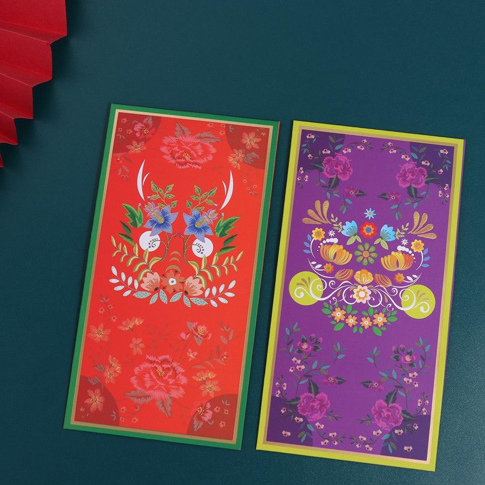 6Pcs Paper Traditional Red Pocket Cartoon Celebrating Red Packets Lucky Money Packets Birthday