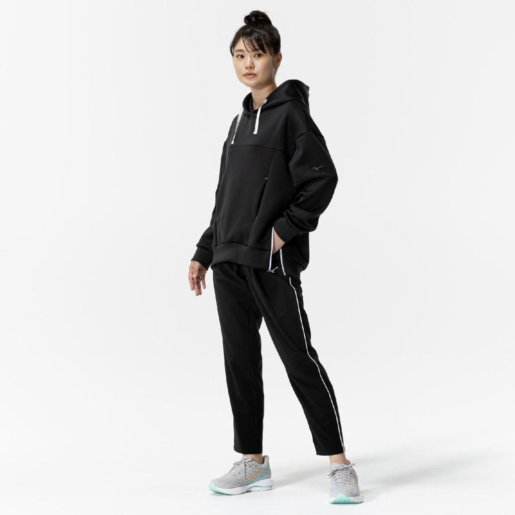Mizuno Stretch Sweat Pullover Hoodie for Easy To Move Size XL Women's Training, In, Black, (32MCC332)