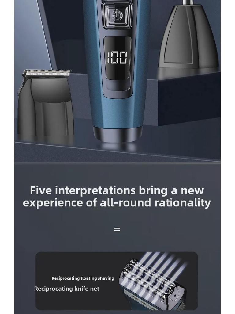 Fenite FS-877 Multi-Function Shaver: Electric Beard Trimmer, Haircut, Nose Hair Trimmer with Digital Display