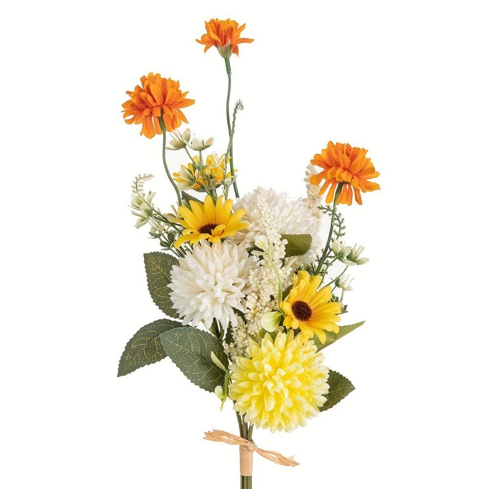 Silk Material Silk Artificial Flowers Bulbous Shape Bubble Design Bubble Wreath Artificial Chrysanthemum Simulated Flowers жёлтый