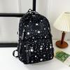 Schoolbag Star Printed Backpack Women's Youth Korean Edition Fashion Travel Backpack Large Capacity Junior High School Student School Bag