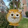 DYS Metal Owl Solar Light, Outdoor Lantern, Waterproof Powered Garden Hanging Floral Lantern for Patio Yard Porch