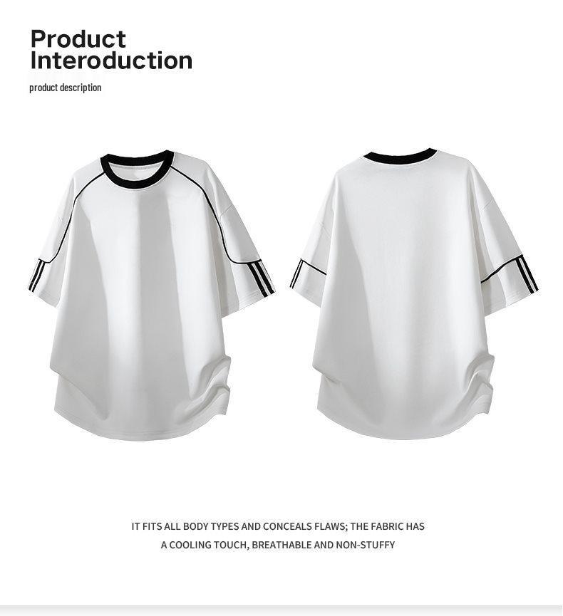 Ice-Cool Cotton Men's Two-Piece Set: Short-Sleeve T-Shirt & Five-Point Pants, Summer 2026 New Style, Casual Sportswear for Students