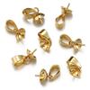 20pcs Stainless Steel Pearl Pendants Eye Pins Bail Top Drilled Beads End Caps Pendants Charms Connectors for Jewelry Making DIY