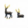 Deer Ornament Pair Tabletop Standing Figurine Statue for Living Room, Mantel, Bookshelf