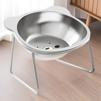 Elevated Cats Bowl Stainless Steel Cats Food Bowl with Metal Stand Whiskers Friendly,Raised Food Water Dish for Dog Cats