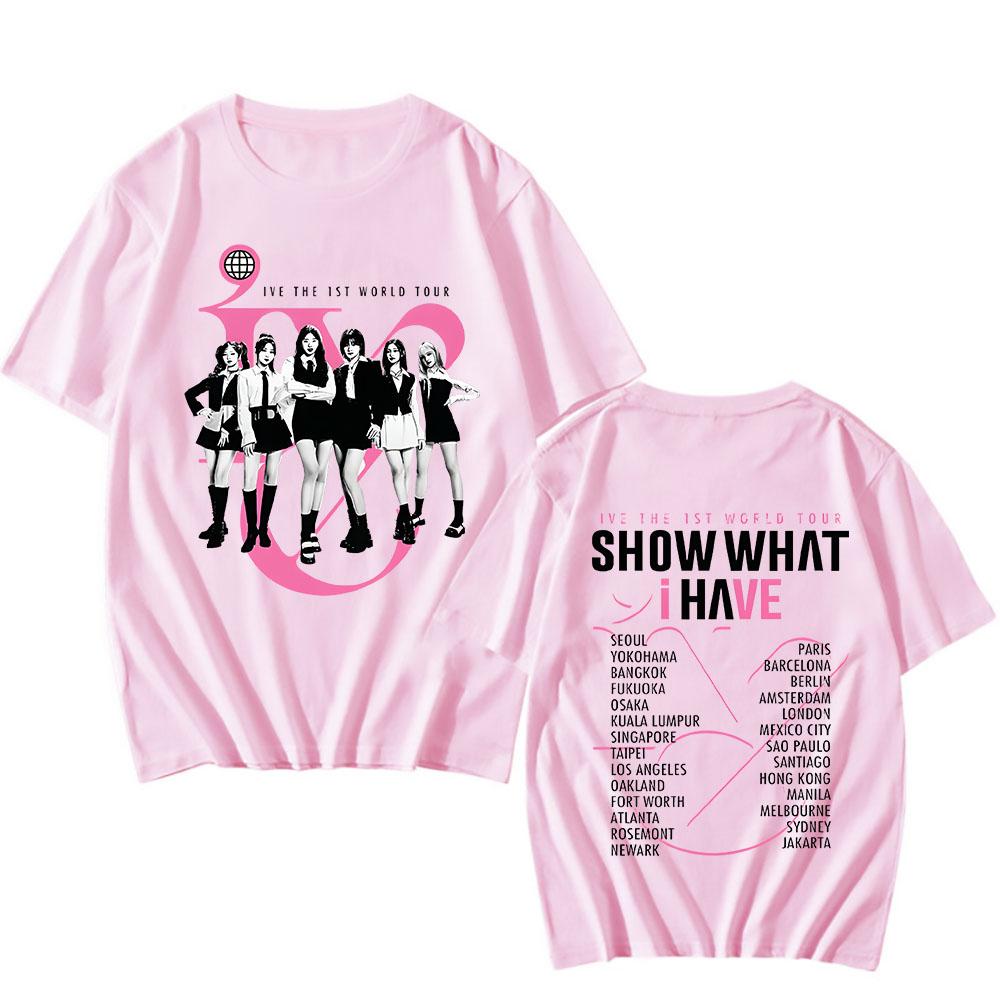 IVE The 1st World Tour Show What I Have Shirt Hip Hop Clothes Summer 100% Cotton Short Sleeve Men Women Korean Style Streetwear