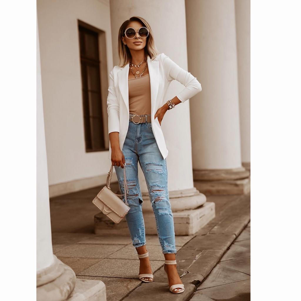 Women Loose Top Long Sleeve Casual Jacket Ladies Wear Coat Blouse