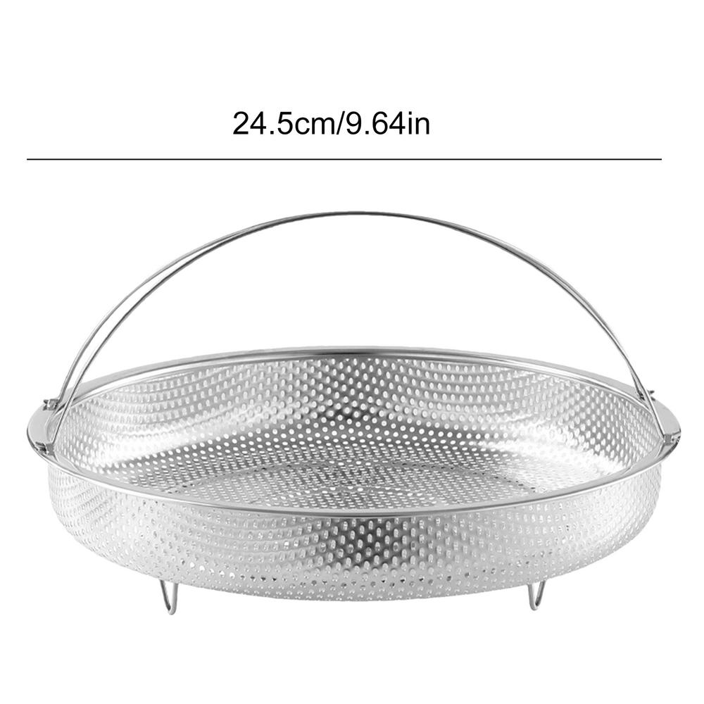 

Корзина-пароварка для кастрюли Многофункциональная корзина для приготовления пищи на пару из нержавеющей стали для сковороды Дуршлаг для риса с ручкой Кухонное приготовление серебряный