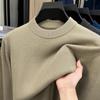 Men's Thickened Knit Sweater - Anti-Pilling Solid Color Half-High Collar Pullover for Autumn and Winter