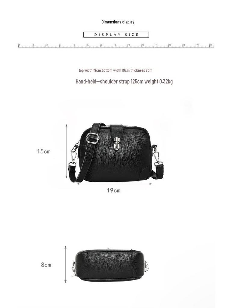 2024 New Fashion Women's Cowhide Lychee Grain Leather Crossbody Bag