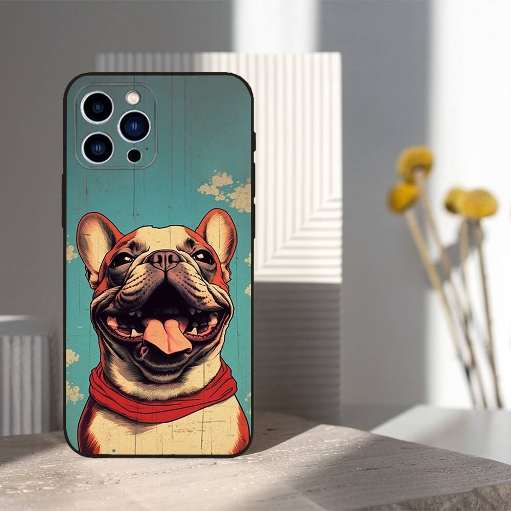 

French Art Bulldog Dog Case For iPhone 15,16,12,14,17,13,11,Plus,Pro Max,8,7,XR,SE,XS,X,Mini,Soft Silicone Black iPhone11