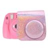 Sparkling Color Vintage PU Lther Camera Portable Bag Case  ive Pouch Cover with Shoulder Strap For     8/ 8+/ 9(Sparkling Pink )