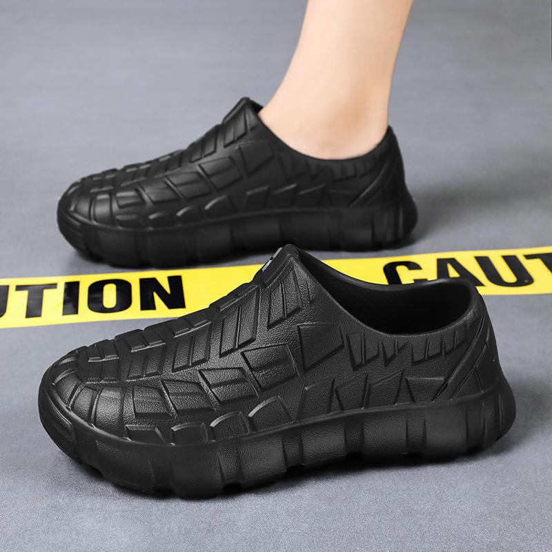 Coming Men Chef Shoes Anti Slip Work Shoes Lazy Slippers Casual Trendy Slipper One Step Garden Shoe for Beach Zapatillas Male