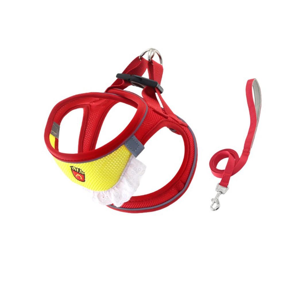 Escape Proof Dogs Collar Vest Breathable Pet Harness Leash Cute Pet Harness and Leash Set  Outdoor