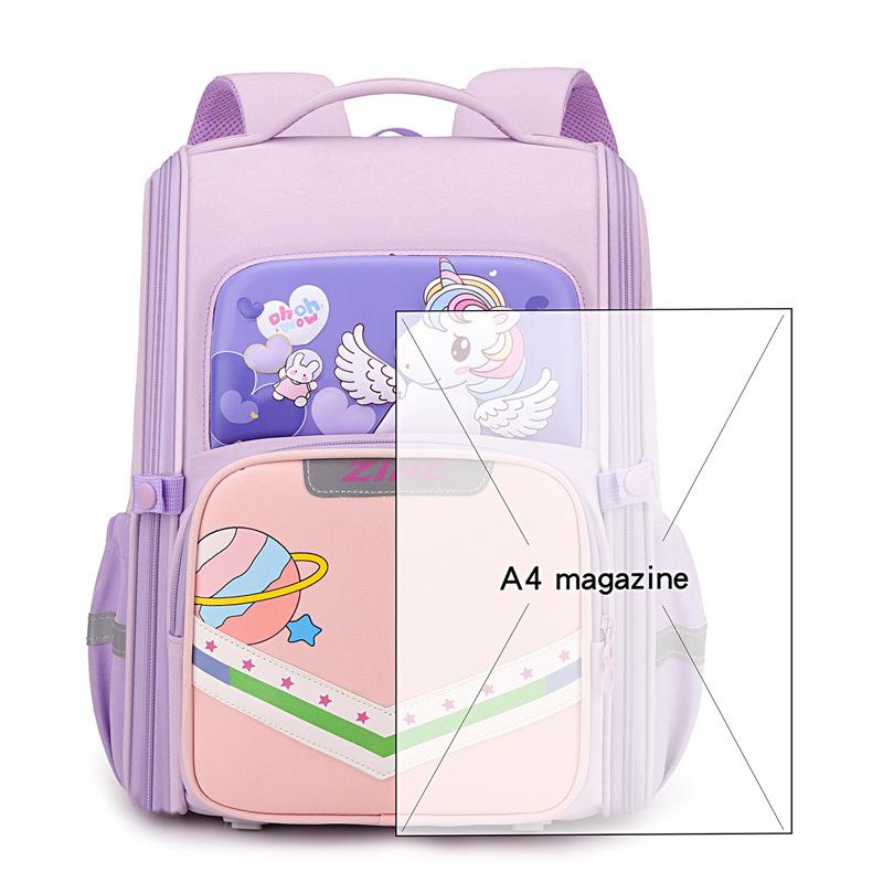 Children's Schoolbag New Cartoon Large-capacity Load-reducing Ridge Backpack Durable and Lightweight Double-layer Hard Shell Backpack Fashionable