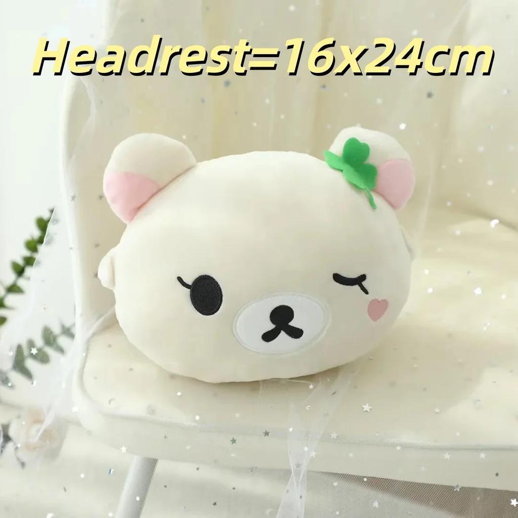Cute Bear Car Seat Belt Cover Soft Plush Shoulder Pad Kawaii Auto Accessory For Women Girls Comfortable Safety Strap Cushion