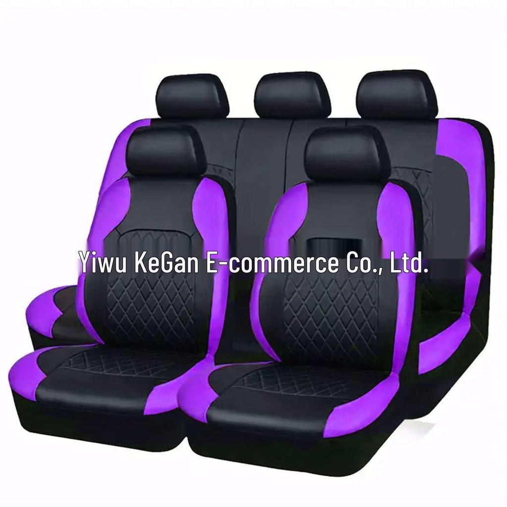 Funda de Asiento Automotriz Transfronteriza, Patrón Diamante Acolchado, Cuero PU, Cuero Sintético, Estilo Euroamericano