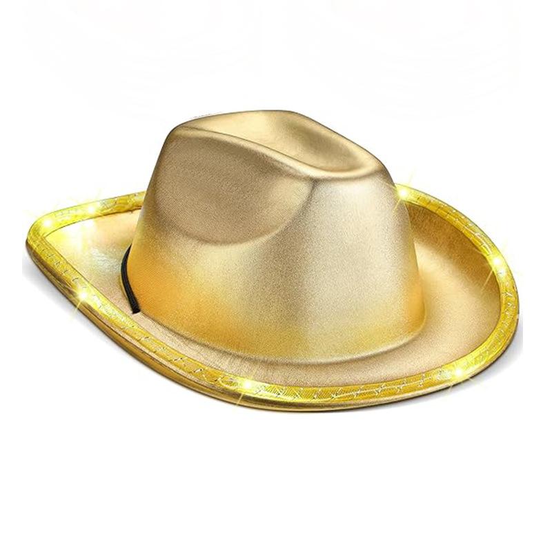 Light Up Cowboy Hats LED Wedding Hats Neon Sparkly Hats Gift for Bridal Wedding Shower Dance Bachelor Party Prom