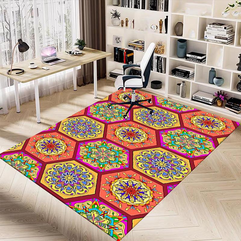 1PC Mandala Patterns Extra Large Non Slip Floor Carpet, Office, Family, Bedroom, Studio Large Area Rug Indoor Rugs, Vibrant Colors