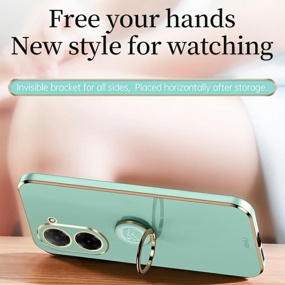 

XINLI For Xiaomi Redmi A5 4G (171.7mm)/Poco C71 4G Case Ring Kickstand Electroplating TPU Phone Cover Purple