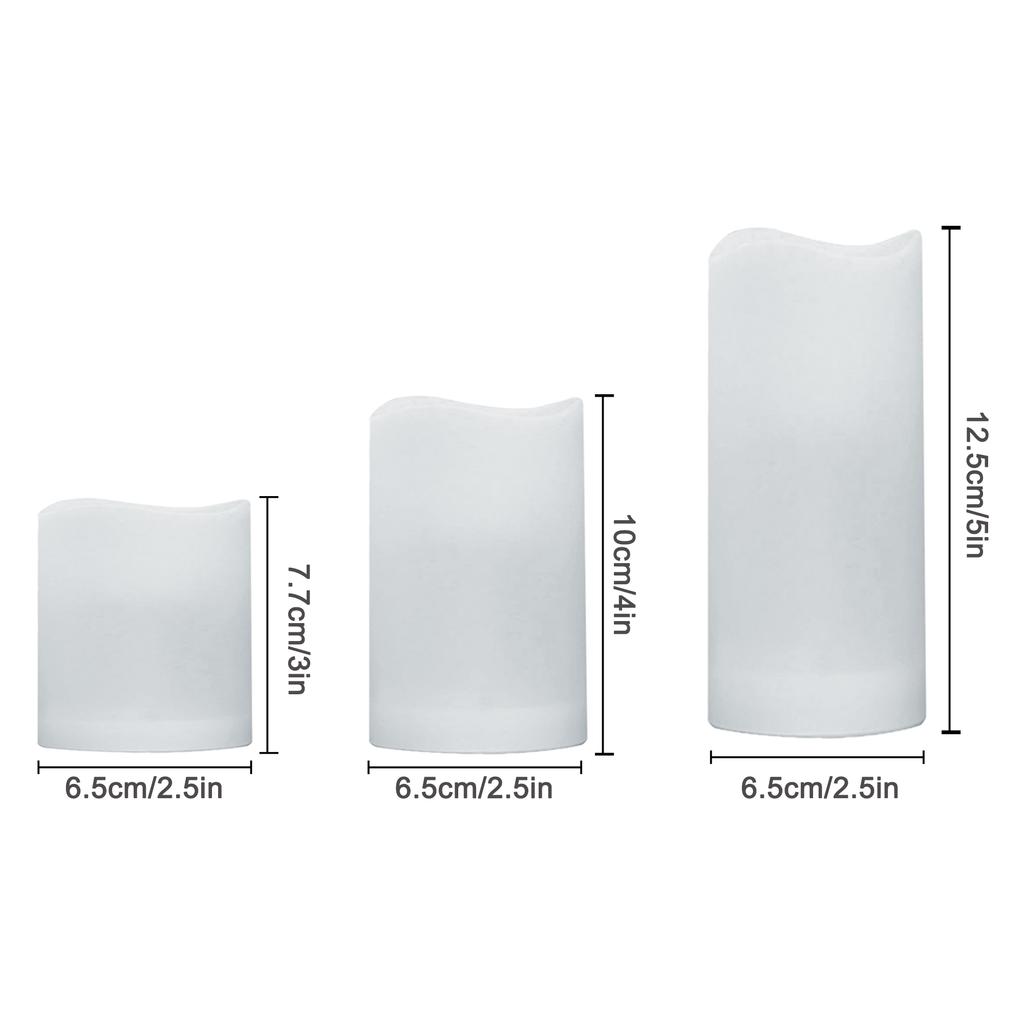 3pack LED Multing Color Flameless Pillar Candle Lights with Remote Battery Operated Candle for Christmas