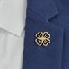 Fashion Peach Blossom Stainless Steel Brooch for Men Shirt Suit Lapel Pins Jewelry Wedding Party Accessories Father's Day Gifts