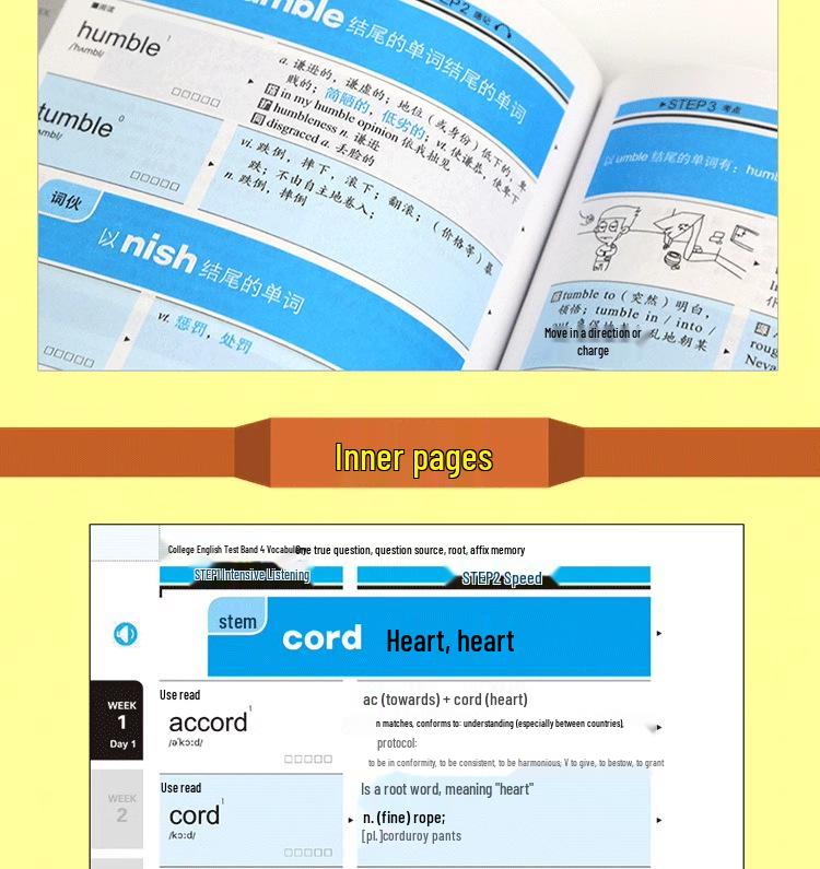 CET-4 & CET-6 Vocabulary Book: Roots, Affixes, & Memory Techniques, Dual-Speed Edition