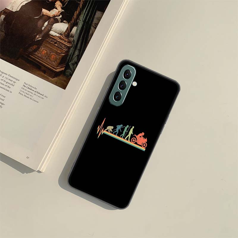 Motorcycle Heartbeat Phone Case for Samsung A54 A14 A24 A34 A17 A37 A57 A55 A35 A25 A15 A07 A05S A04S A12 A22 A32 A52S A72 Galax
