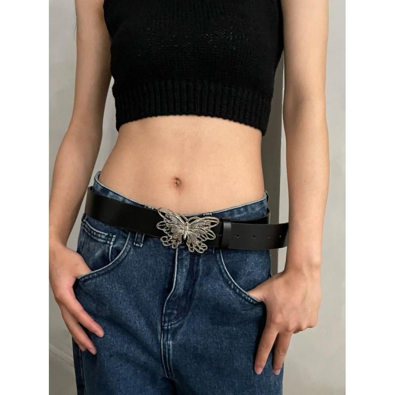 Minimalist Automatic Trendy Buckle Womens Belt In Black White Pink Brown Colors