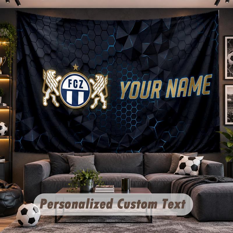 FC Zürich Personalized Tapestry Support Custom Name, Wall Art Home Decoration