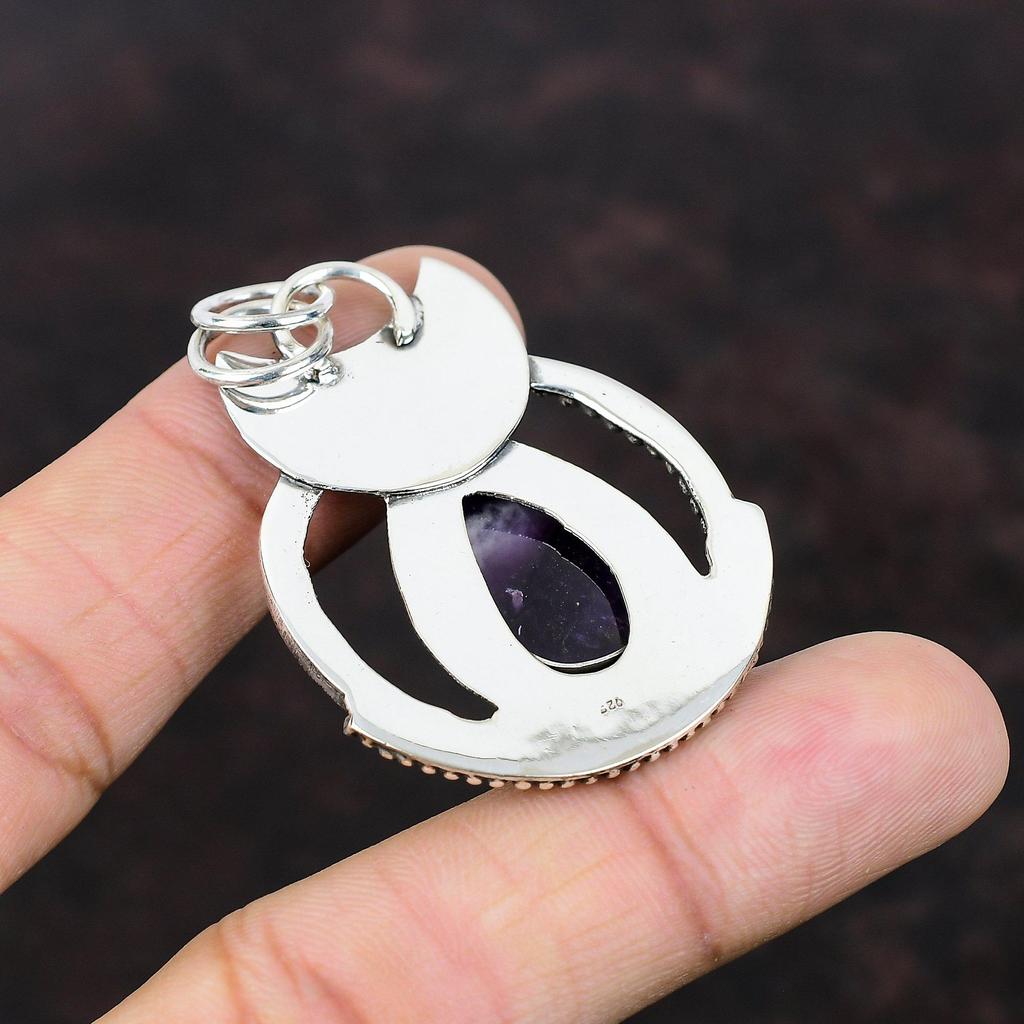 Chevron Amethyst Pendant Handmade Boho Style Jewelry 925 Sterling Silver Pendant Original Gemstone Jewelry Gift For Bridal Wonderful Pendant