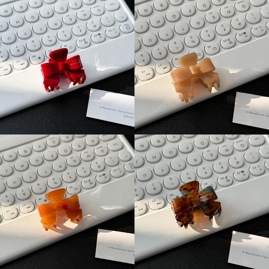 Chic Korean Style Small Bow Hair Clip Made From Acetate Perfect For Fashionable Women
