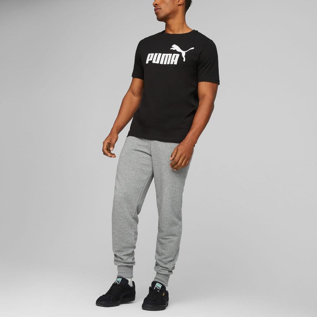 Puma Essentials Logo Casual Round Neck Short Sleeve T-Shirt Men Tops Black 586666-01
