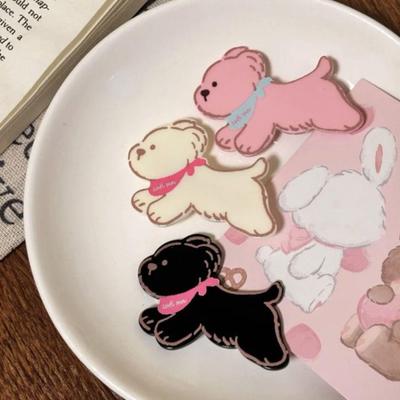 2Pcs Girl Hairpin Acrylic Color Matching Puppy Shape Hair Clips Lightweight Side Bang Hair Pins Hair Styling Accessories