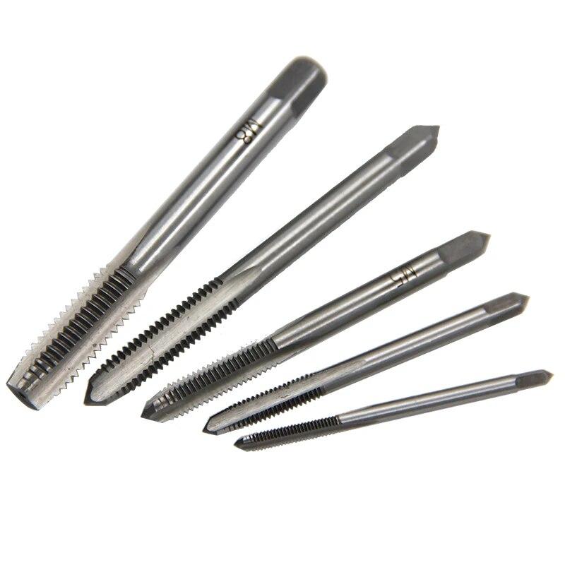 5pc Hand Straight Groove Thread Tap M3 To M8 Quick Tapping and Internal Thread Hardware Tool Set