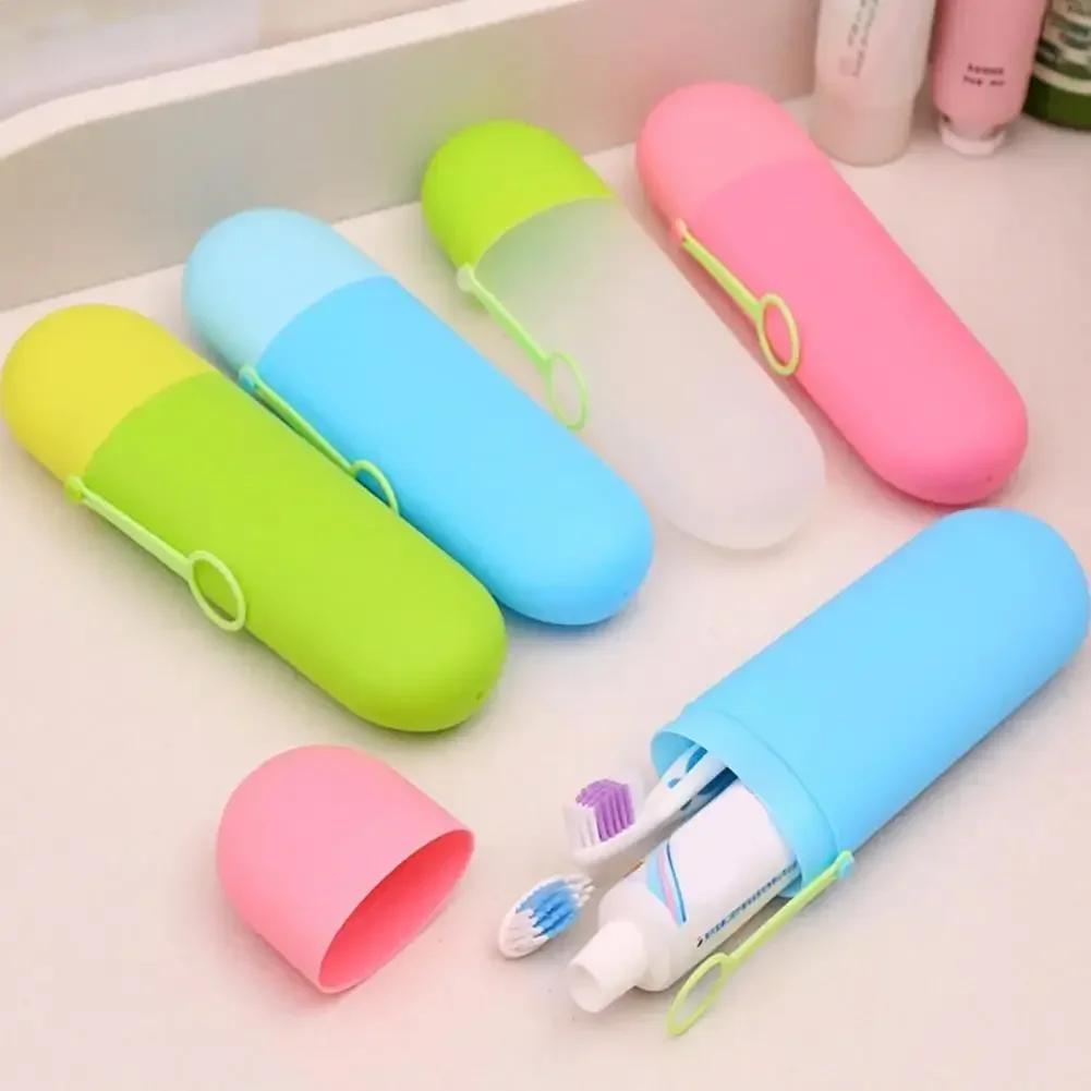 Portable Toothbrush Toothpaste Case Cover Holder, Hiking Camping Toothbrush Storage Box, Wash Cup, Cosmetic Capsule Case