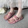 Platform sandals for women, soft soles for summer wear, new models in summer 2025 with slippers, ugly and cute Roman beach shoes